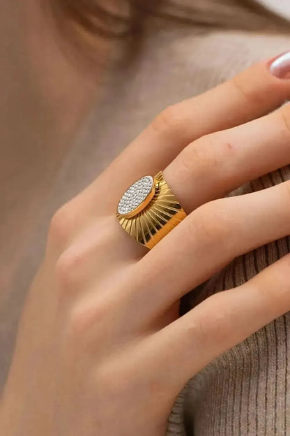 Wide Band Stainless Steel Open Ring - Bad Moms Club