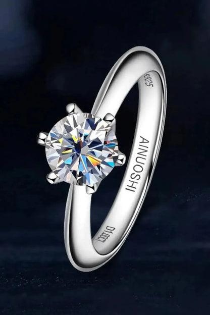 Wonderful Life 1 Carat Moissanite Platinum-Plated Ring - Bad Moms Club