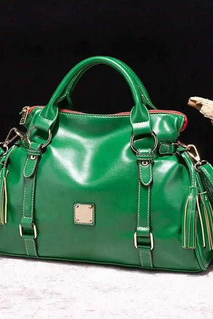 PU Leather Handbag with Tassels - Bad Moms Club