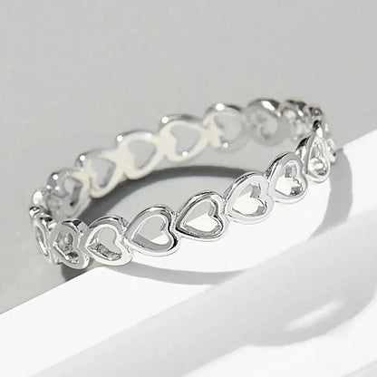 925 Sterling Silver Heart Link Ring - Bad Moms Club
