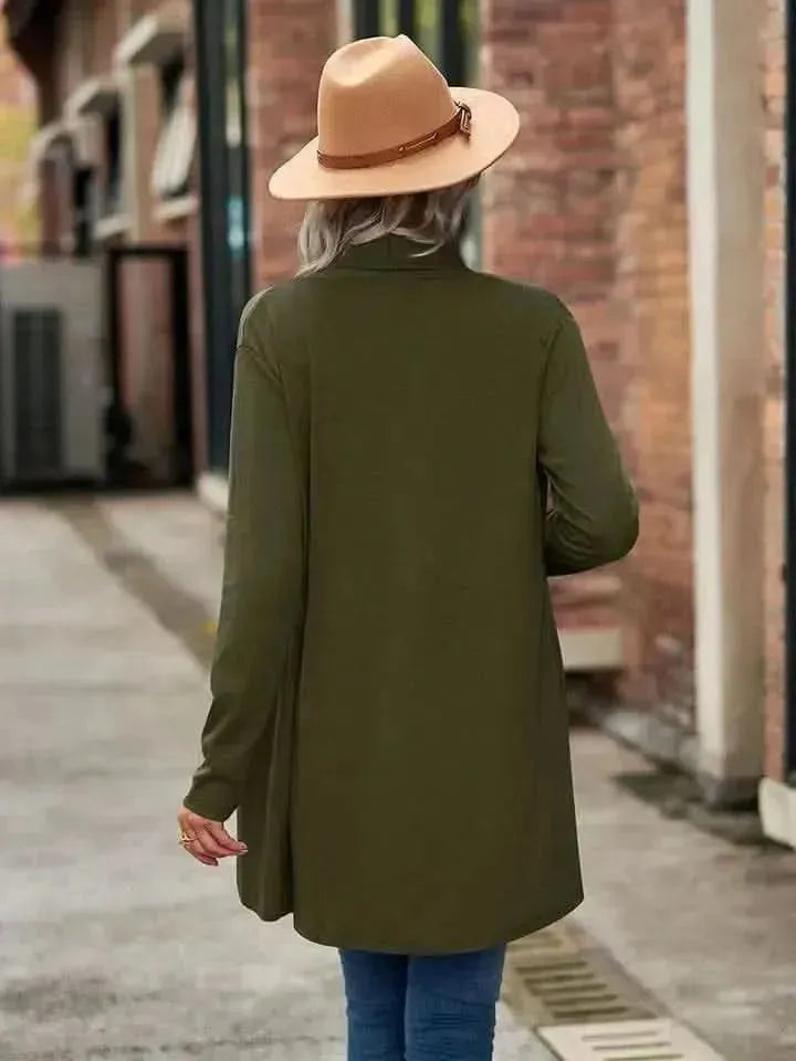 Open Front Long Sleeve Cardigan - Bad Moms Club