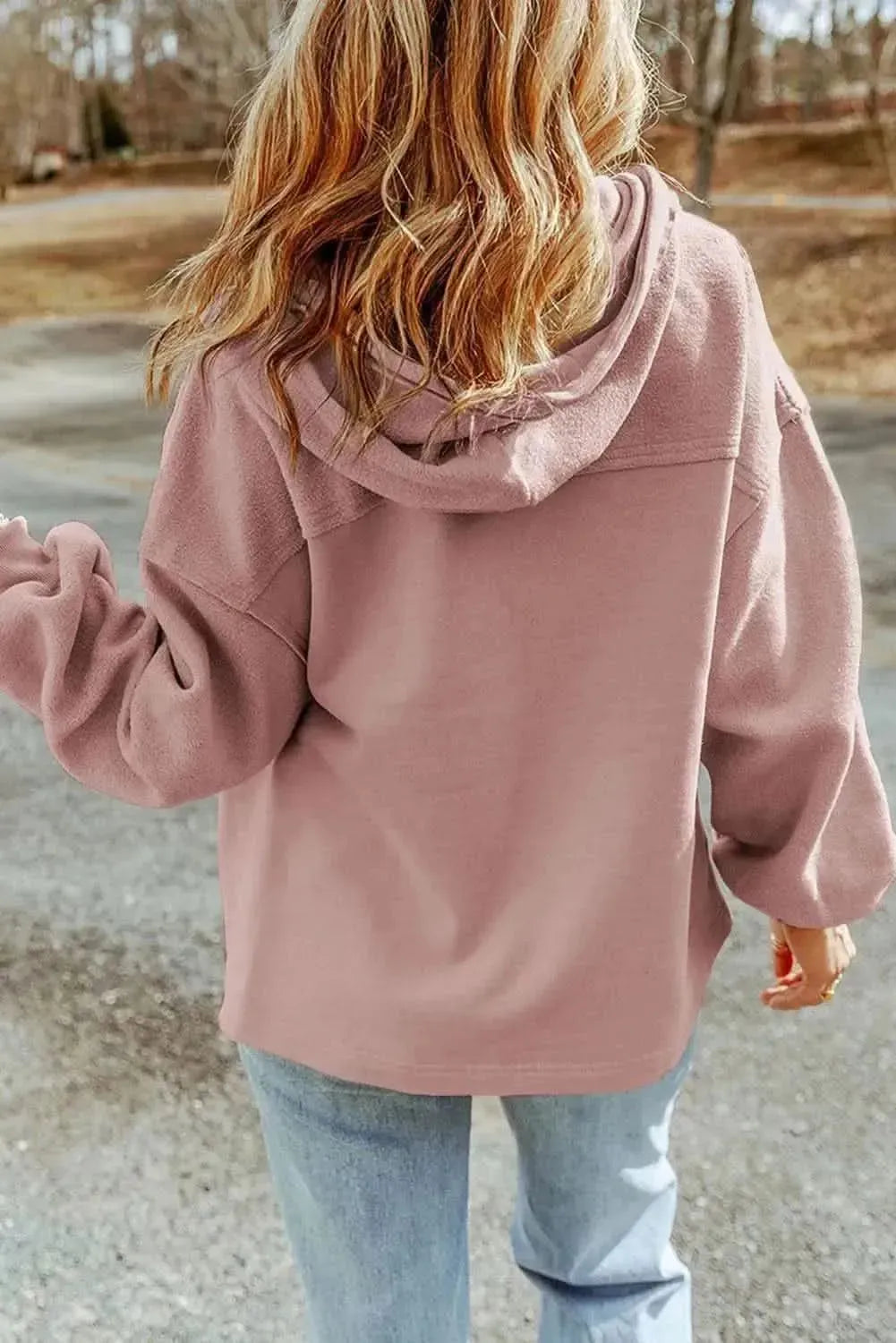 Zip-Up Drawstring Hooded Jacket - Bad Moms Club