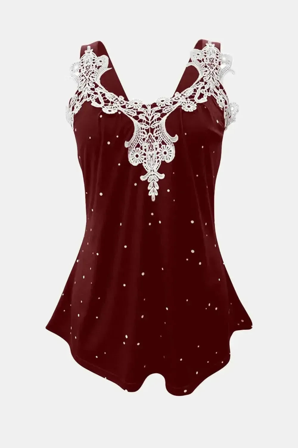 Lace Detail V-Neck Wide Strap Cami - Bad Moms Club