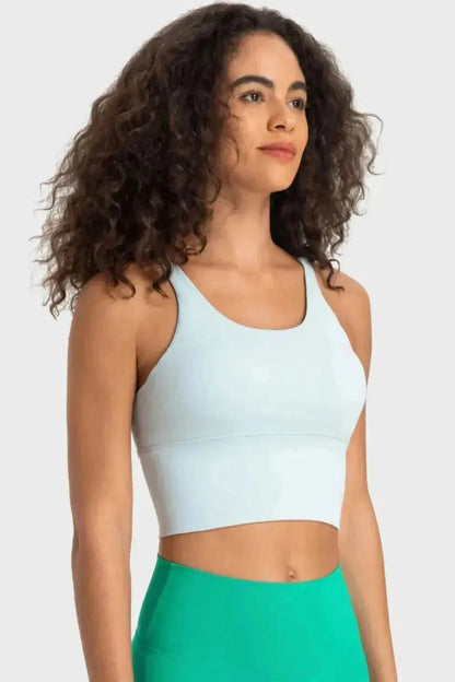 Crisscross Back Ladder Detail Sports Bra - Bad Moms Club