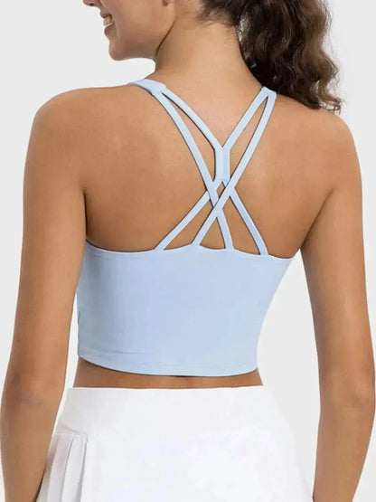 Crisscross Round Neck Active Tank - Bad Moms Club