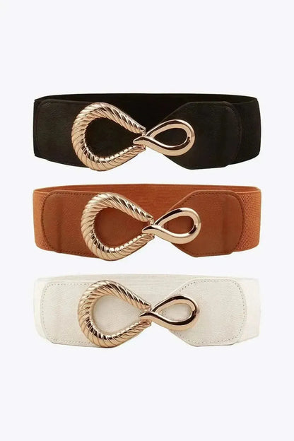 Ribbed Alloy Buckle Elastic Belt - Bad Moms Club