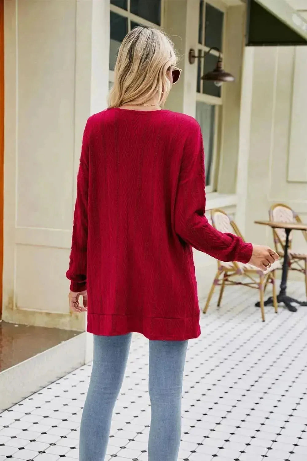 Long Sleeve Pocketed Cardigan - Bad Moms Club