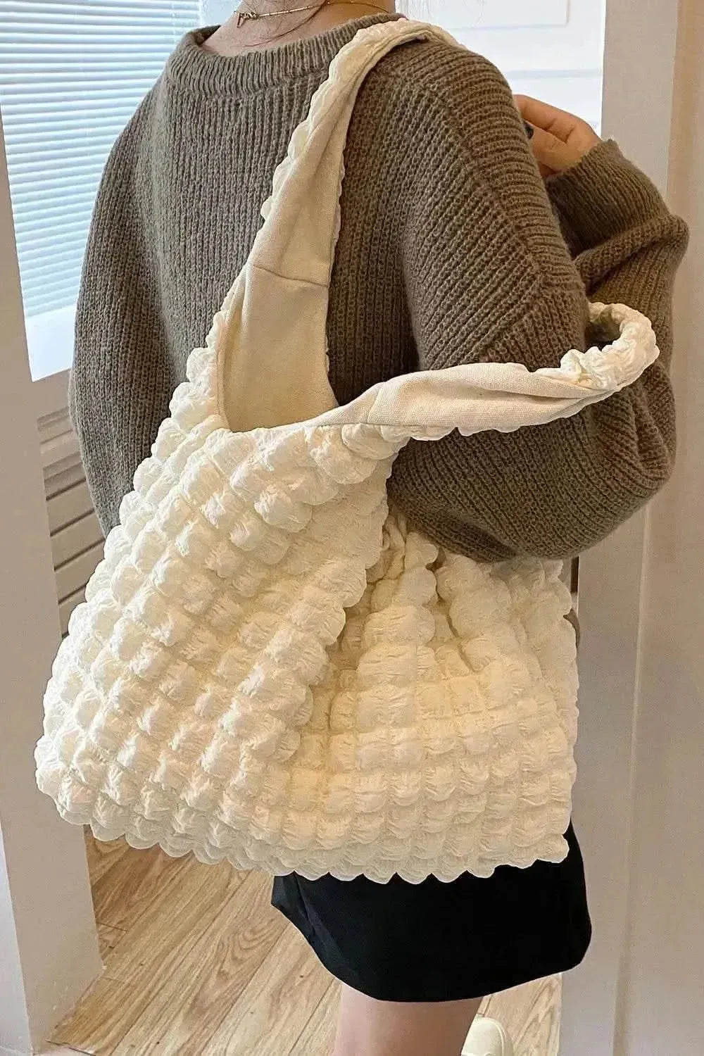 Ruched Polyester Large Handbag - Bad Moms Club