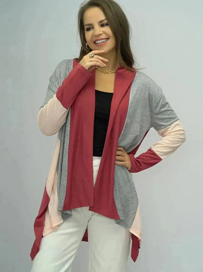 Color Block Open Front Cardigan - Bad Moms Club