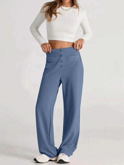 High Waist Wide Leg Pants - Bad Moms Club