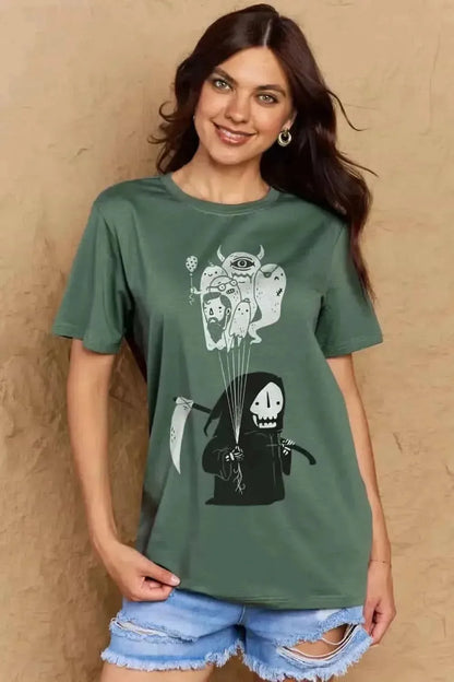 Simply Love Full Size Death Graphic T-Shirt - Bad Moms Club