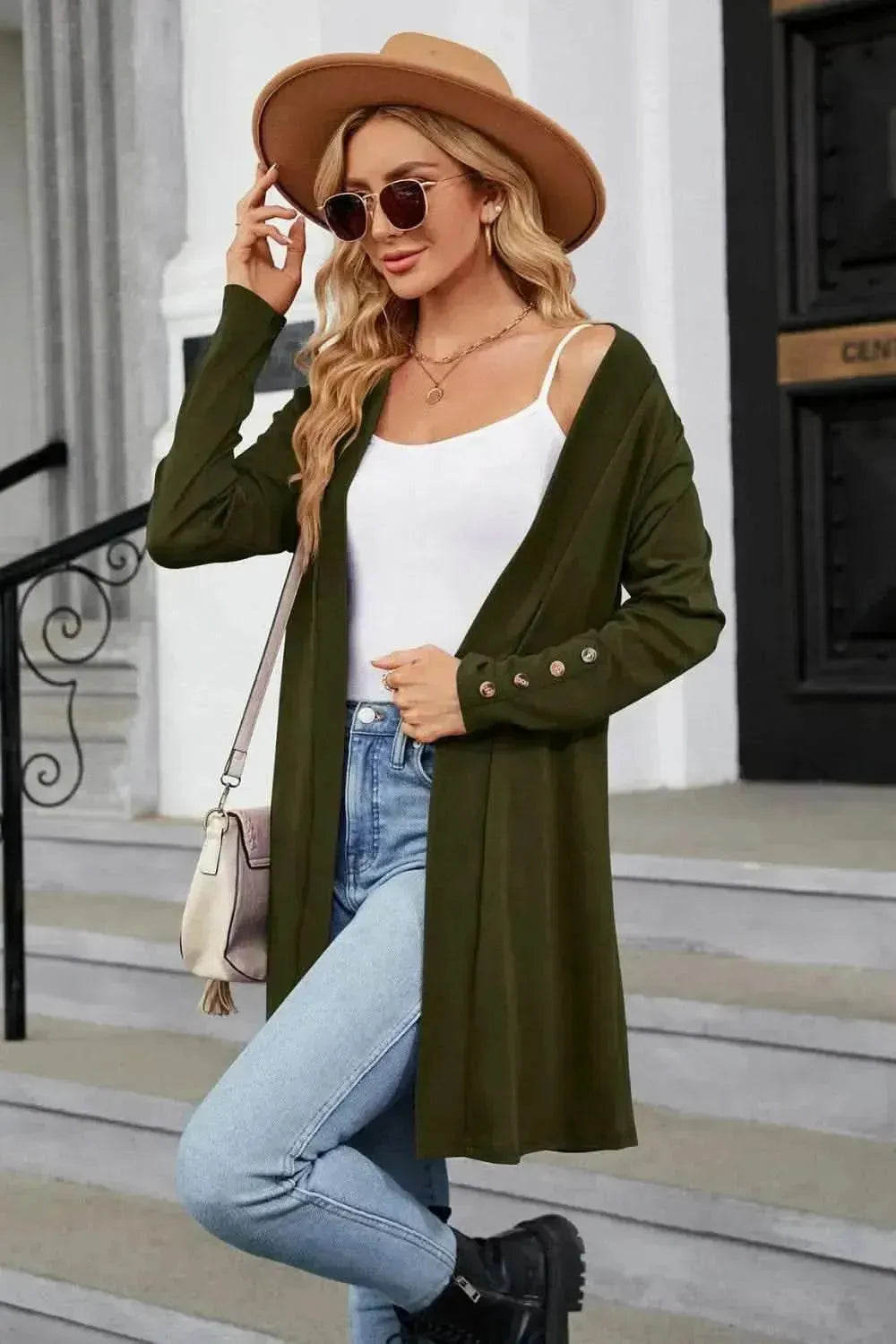 Long Sleeve Open Front Cardigan - Bad Moms Club