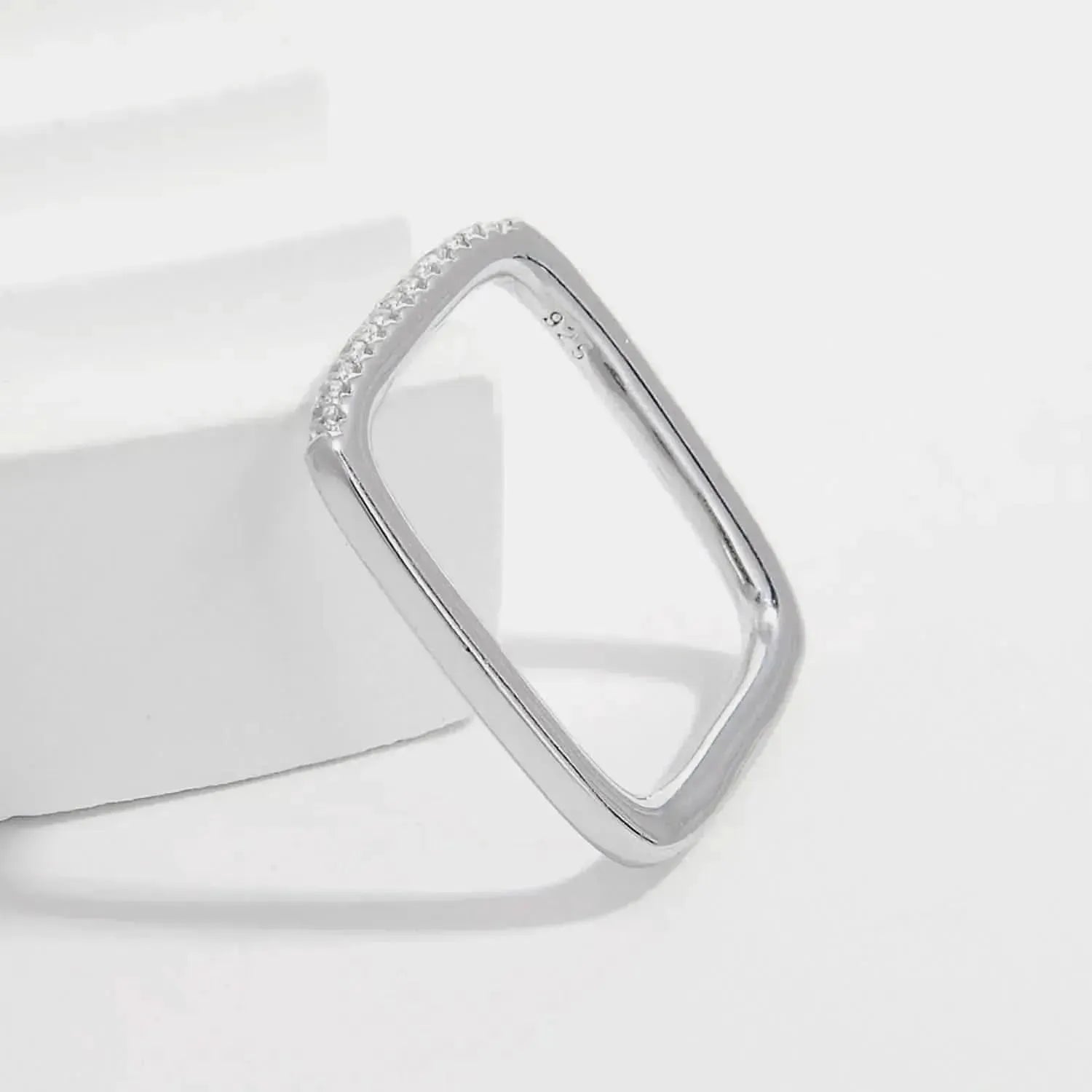 925 Sterling Silver Zircon Square Ring - Bad Moms Club