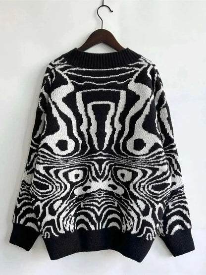 Abstract Pattern Button Down Cardigan - Bad Moms Club