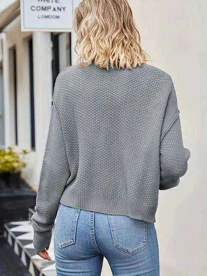 Button Up Dropped Shoulder Cardigan - Bad Moms Club