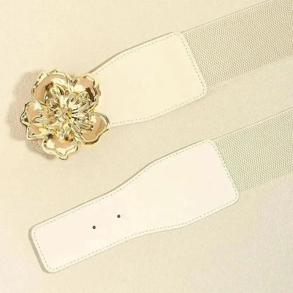 Flower Alloy Buckle Elastic Belt - Bad Moms Club