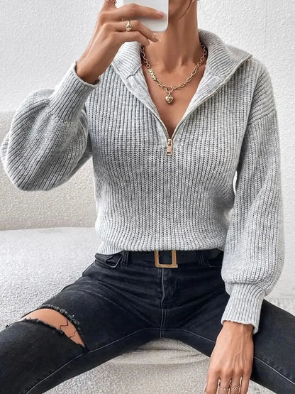 Honey Half Zip Dropped Shoulder Sweater - Bad Moms Club