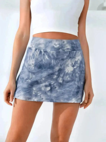 Quick-Dry Tie-Dye Wide Waistband Active Tennis Skirt - Bad Moms Club