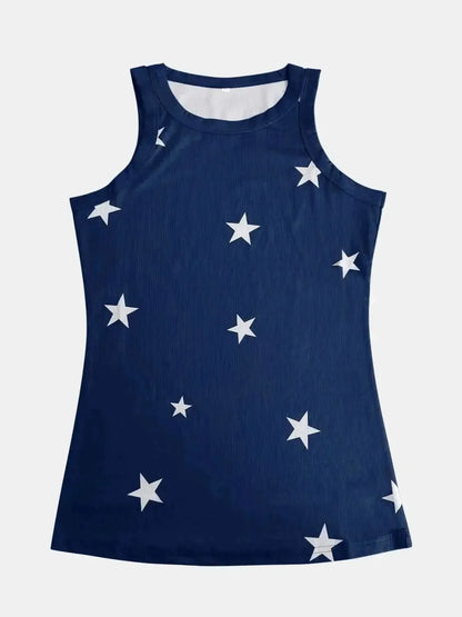 Full Size Star Round Neck Tank - Bad Moms Club