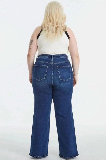 BAYEAS Full Size High Waist Cat's Whisker Wide Leg Jeans - Bad Moms Club