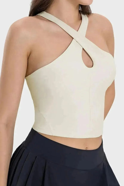 Crisscross Grecian Neck Active Cami - Bad Moms Club