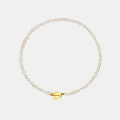 Titanium Steel Pearl Flower Necklace - Bad Moms Club
