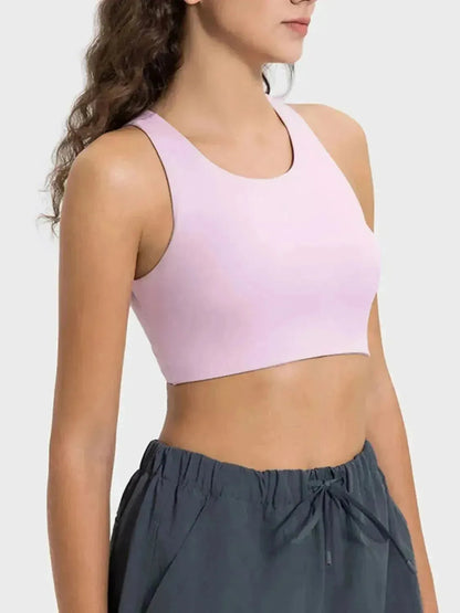 Cutout Round Neck Active Tank - Bad Moms Club