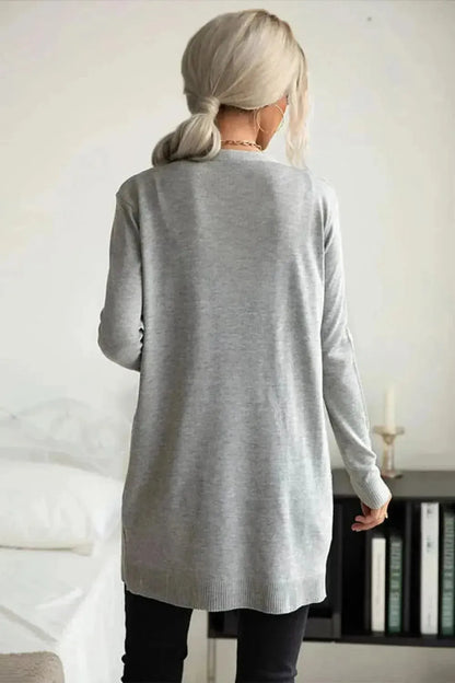 Ribbed Longline Open Front Cardigan - Bad Moms Club