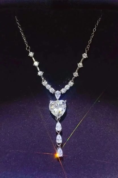3 Carat Moissanite 925 Sterling Silver Drop Necklace - Bad Moms Club