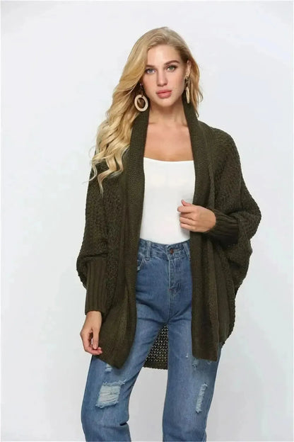 Open Front Batwing Sleeve Cardigan - Bad Moms Club