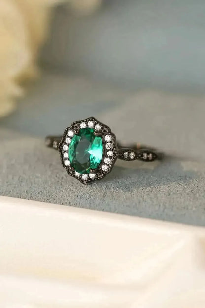 925 Sterling Silver Paraiba Blue Zircon 4-Prong Ring - Bad Moms Club