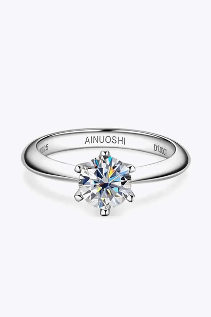 Wonderful Life 1 Carat Moissanite Platinum-Plated Ring - Bad Moms Club