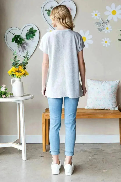Heimish Full Size Pocketed Round Neck Short Sleeve T-Shirt - Bad Moms Club