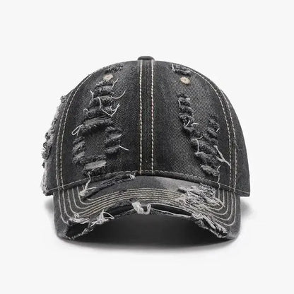 Distressed Adjustable Cotton Baseball Cap - Bad Moms Club