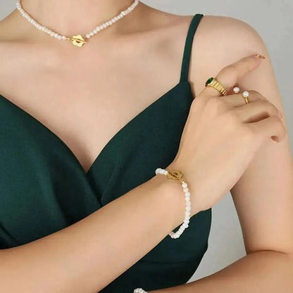 Titanium Steel Pearl Flower Necklace - Bad Moms Club