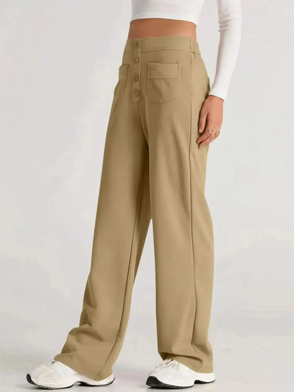 High Waist Wide Leg Pants - Bad Moms Club