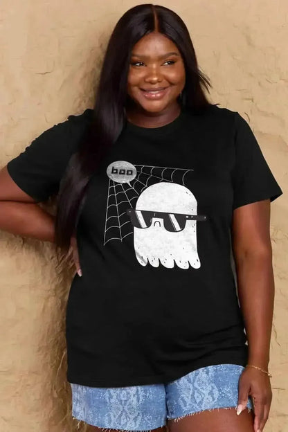 Simply Love Full Size BOO Graphic Cotton T-Shirt - Bad Moms Club