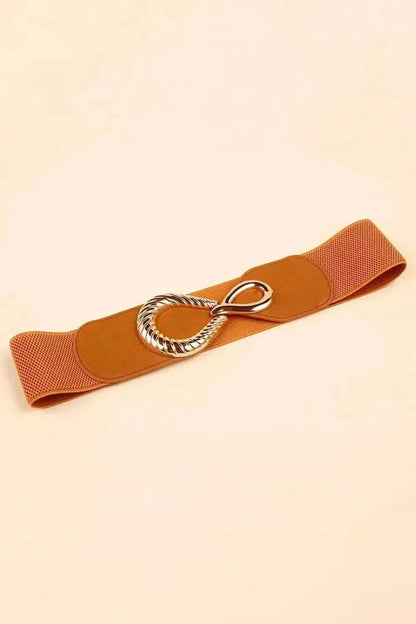 Ribbed Alloy Buckle Elastic Belt - Bad Moms Club