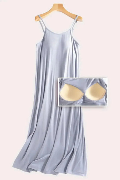 Scoop Neck Midi Cami Dress with Bra - Bad Moms Club