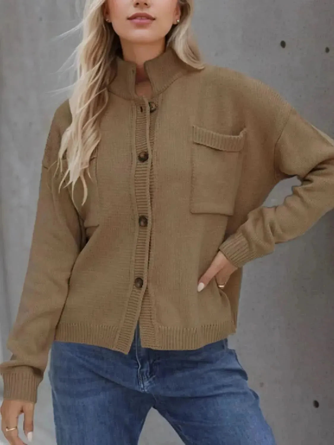 Button Up Long Sleeve Cardigan - Bad Moms Club