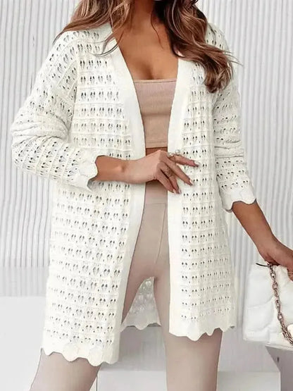 Long Sleeve Openwork Cardigan - Bad Moms Club