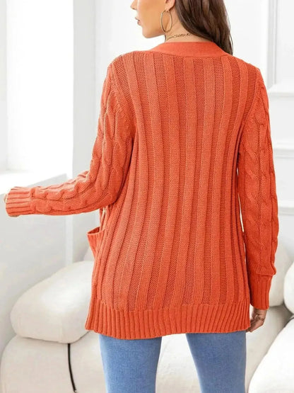Button Down Cable-Knit Cardigan - Bad Moms Club