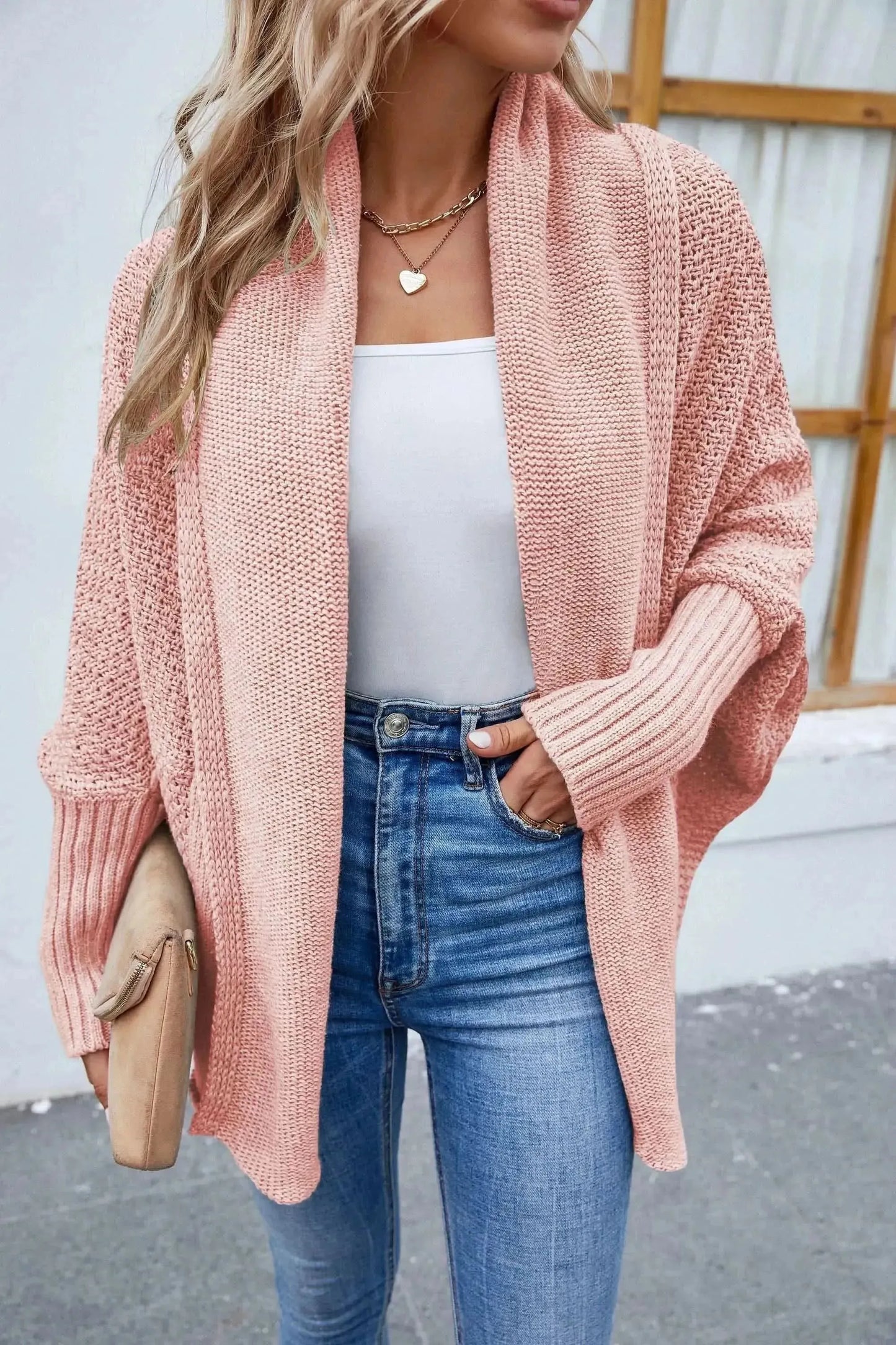 Open Front Long Sleeve Cardigan - Bad Moms Club