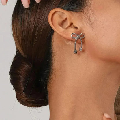 Stainless Steel Bow Earrings - Bad Moms Club