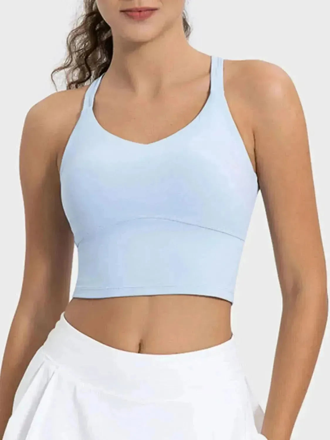 Crisscross Round Neck Active Tank - Bad Moms Club