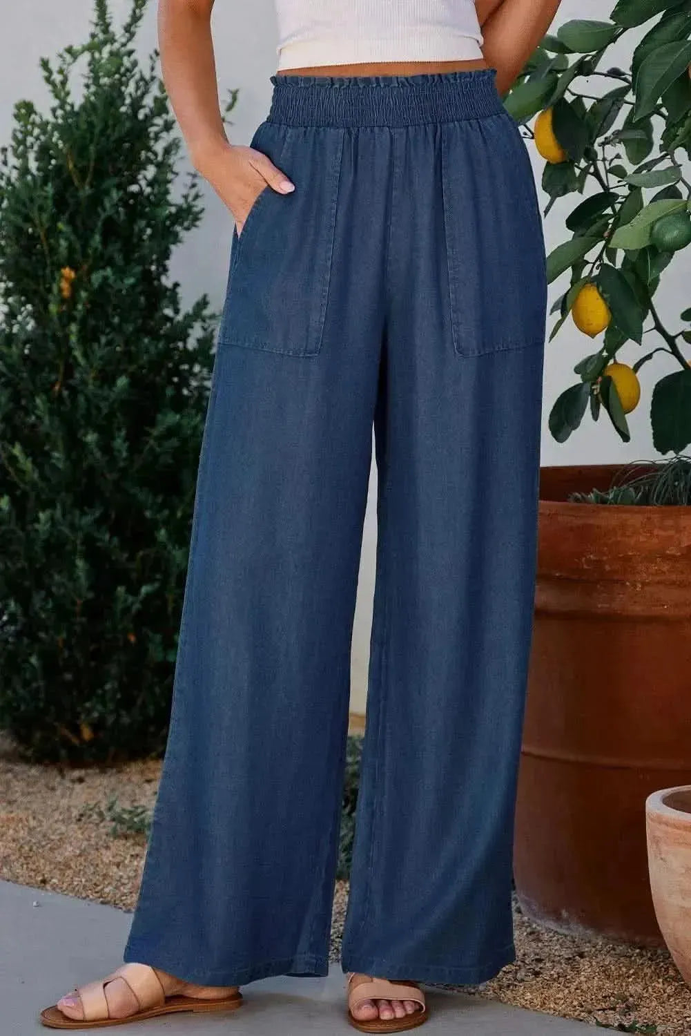 Wide Leg Pants with Pockets - Bad Moms Club