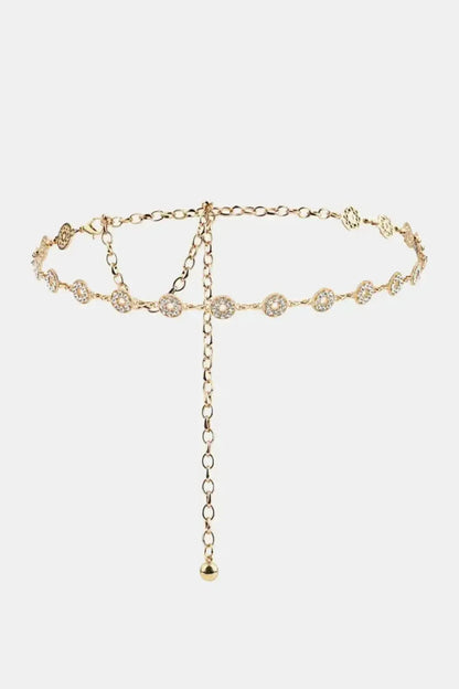 Rhinestone Decor Zinc Alloy Belt - Bad Moms Club