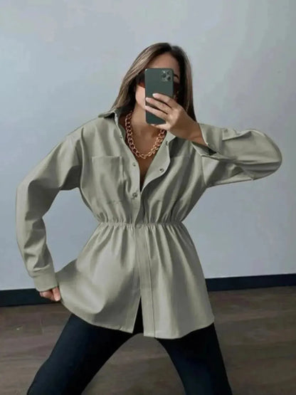 Snap Down Collared Jacket - Bad Moms Club
