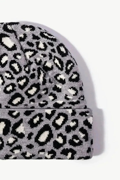 Leopard Pattern Cuffed Beanie - Bad Moms Club