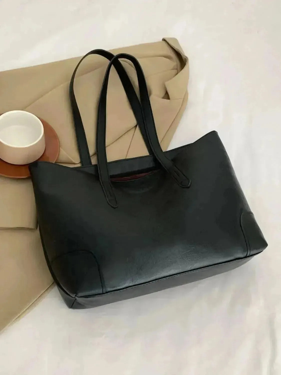 PU Leather Medium Tote Bag - Bad Moms Club